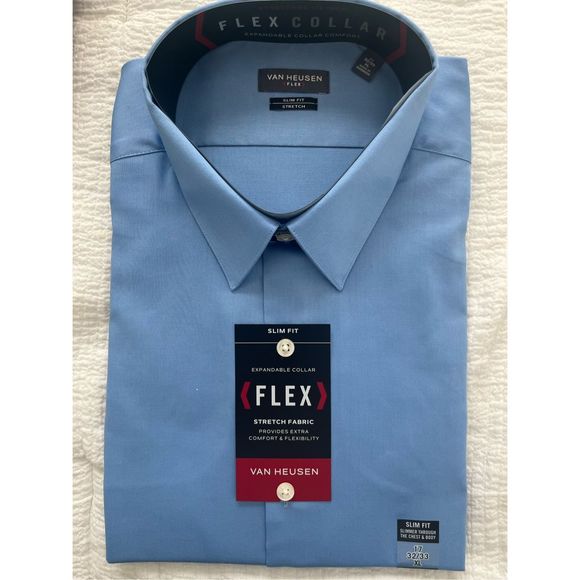 Van Heusen Other - Men's Van Heusen Slim Fit Flex Spread-Collar Dress Shirt  17 32/33 NEW